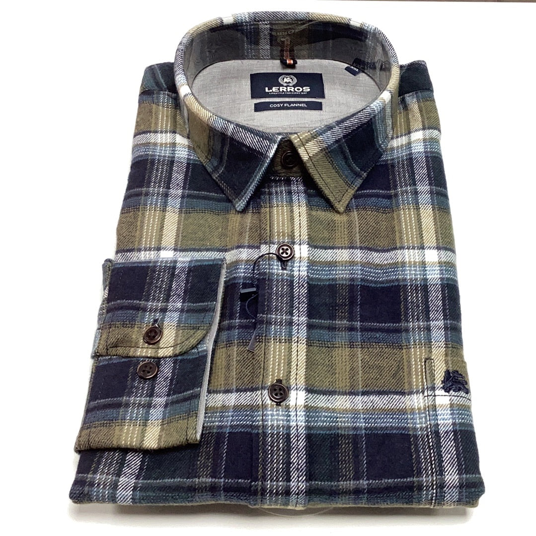 Green Flannel Check Shirt